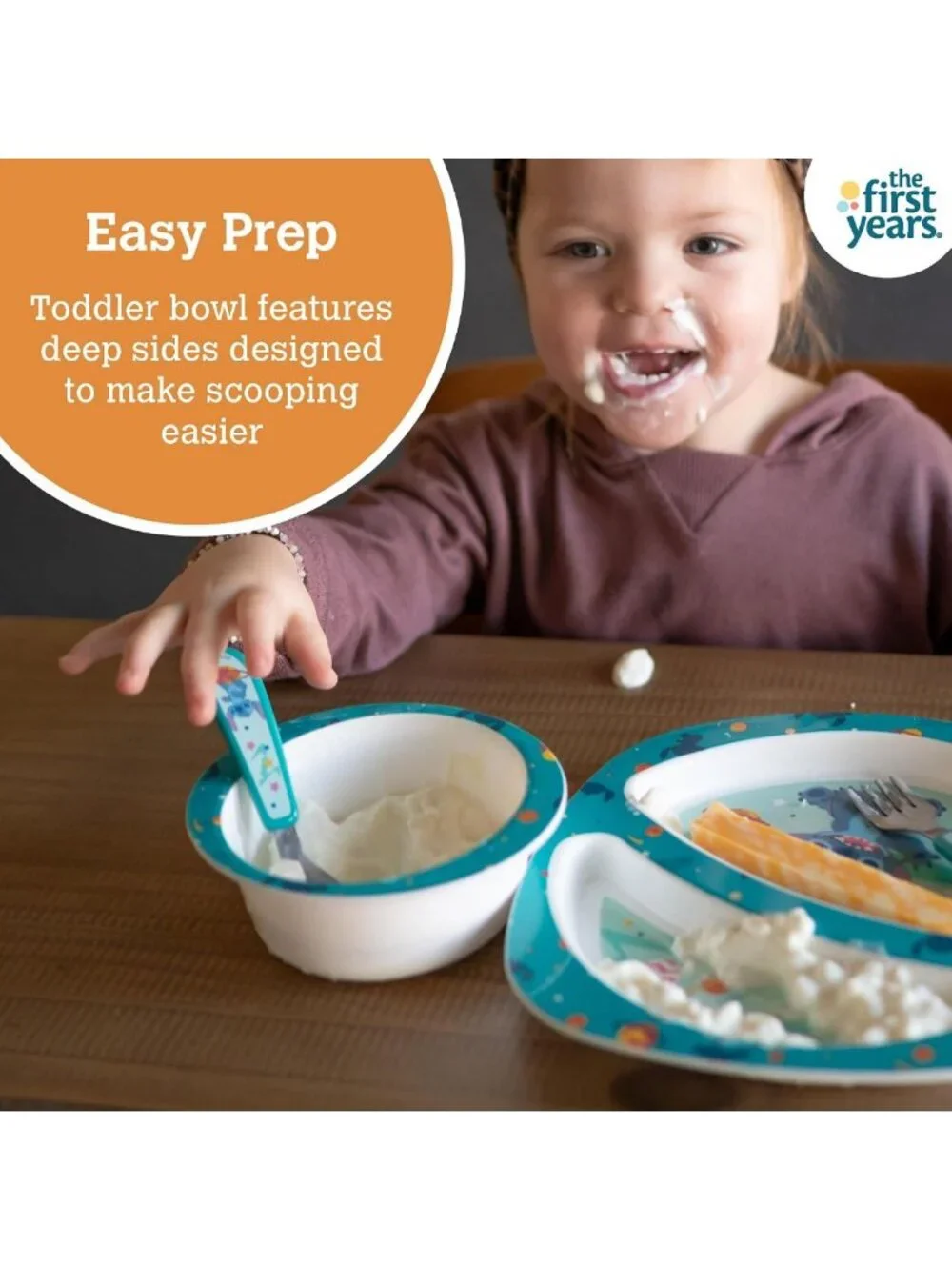 Disney Stitch Toddler Dinnerware Set - 4-Piece Feeding Set, Dishwasher Safe
